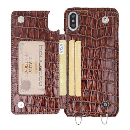 Saff iPhone X Series Genuine Leather Case with Crossbody Strap