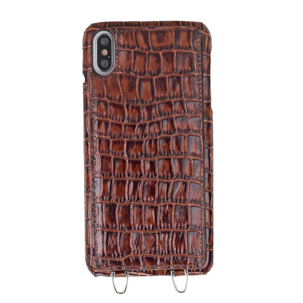 Saff iPhone X Series Genuine Leather Case with Crossbody Strap