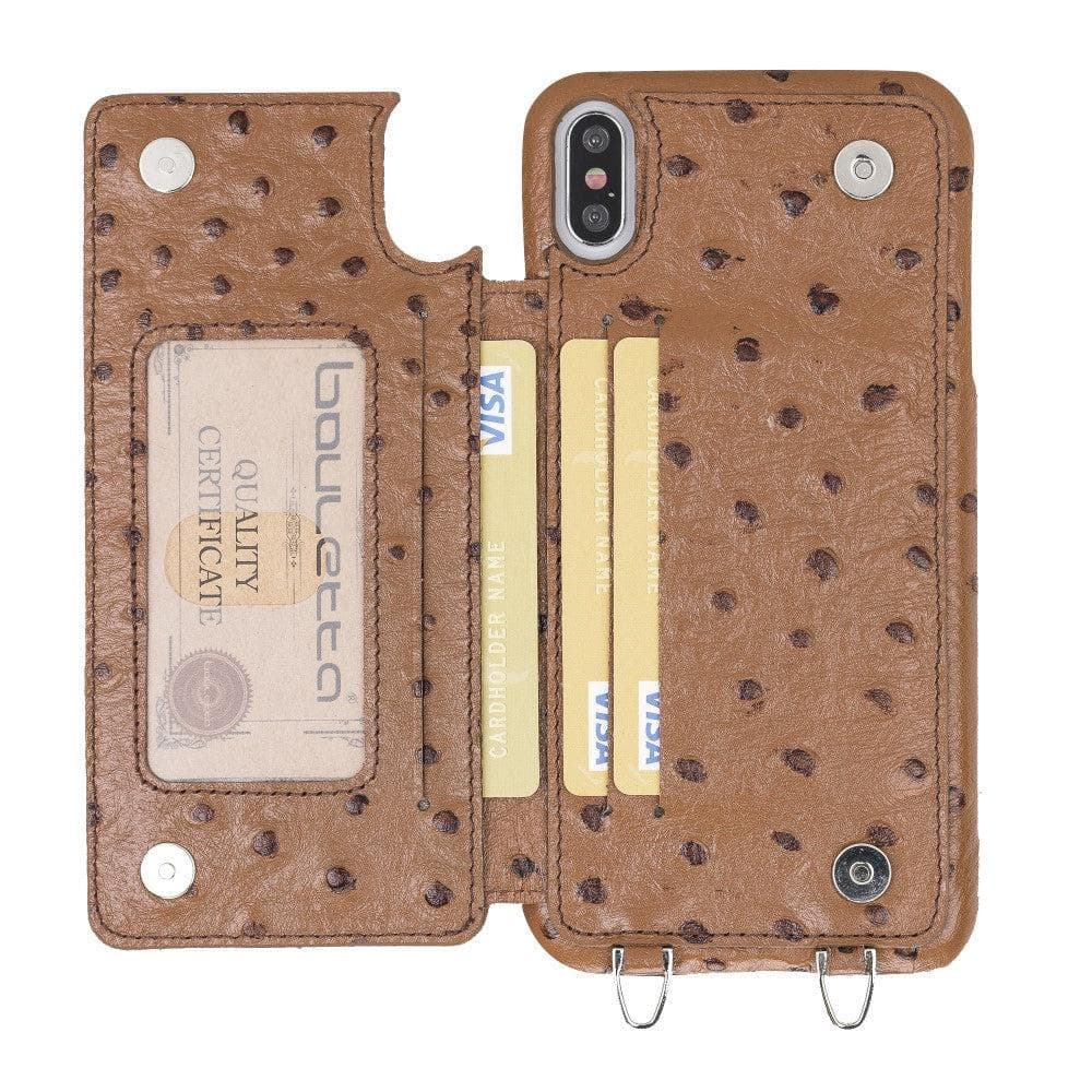 Saff iPhone X Series Genuine Leather Case with Crossbody Strap