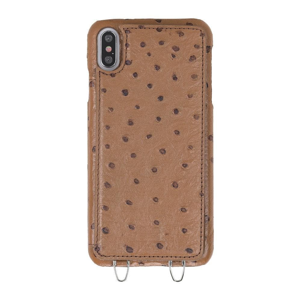 Saff iPhone X Series Genuine Leather Case with Crossbody Strap