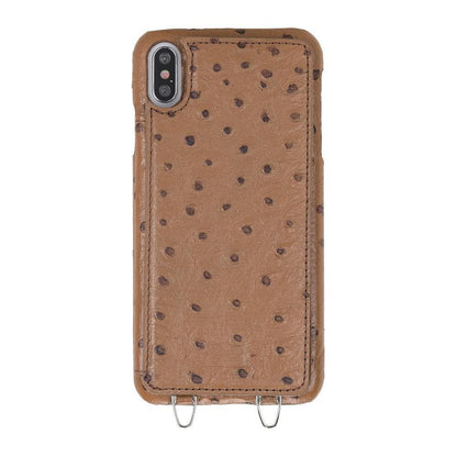 Saff iPhone X Series Genuine Leather Case with Crossbody Strap