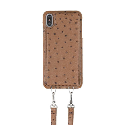 Saff iPhone X Series Genuine Leather Case with Crossbody Strap