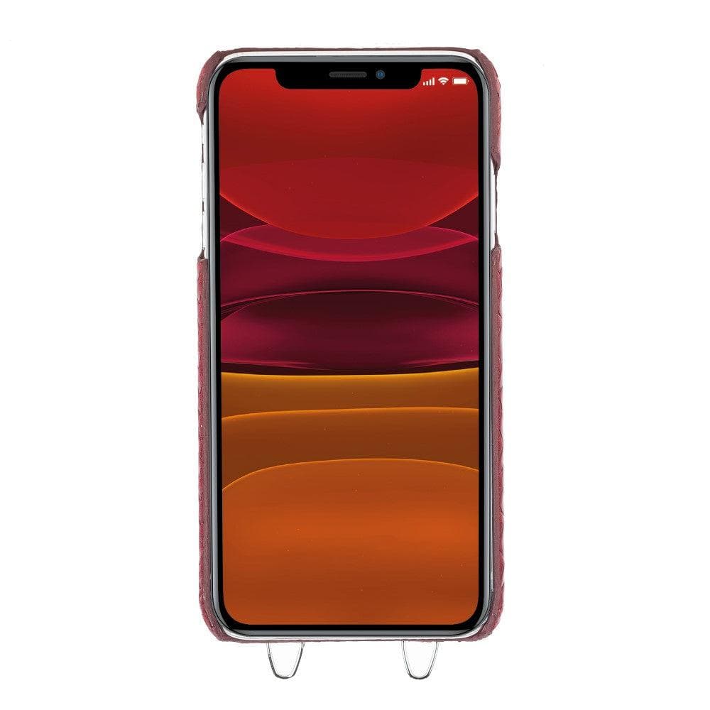 Saff iPhone X Series Genuine Leather Case with Crossbody Strap