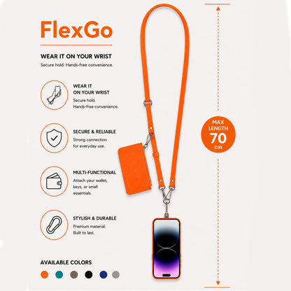 FlexGo Leather Phone Strap & Wallet Set – Clip-On Flex