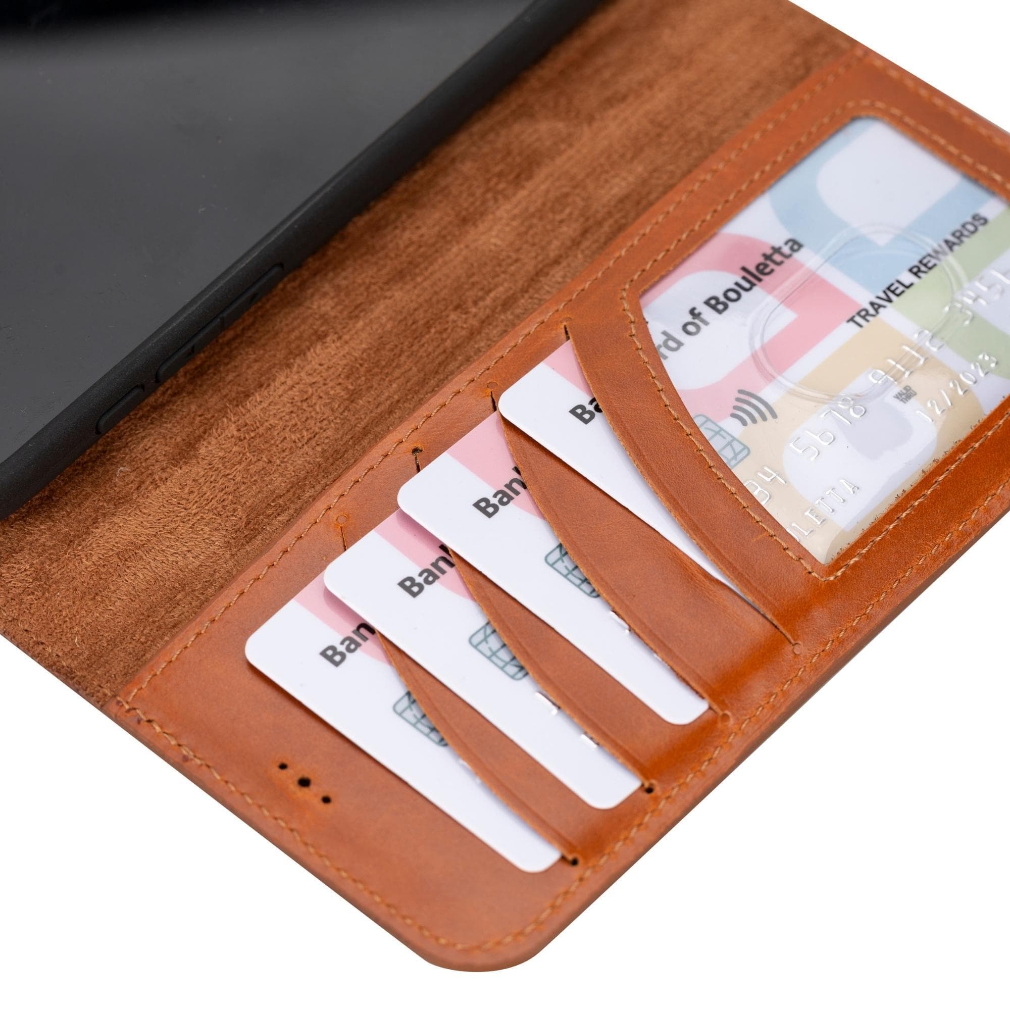 Magic iPhone 15 Series Detachable Genuine Leather Wallet Case - MW