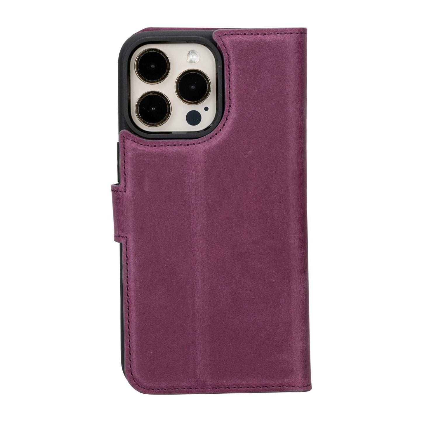 Magic iPhone 15 Series Detachable Genuine Leather Wallet Case - MW