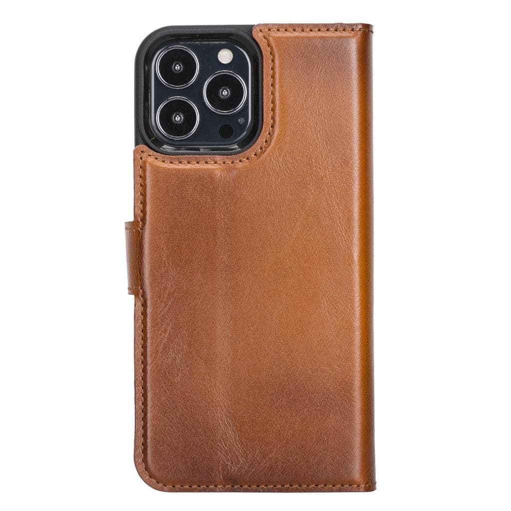 Magic iPhone 13 Series Detachable Genuine Leather Wallet Case - MW