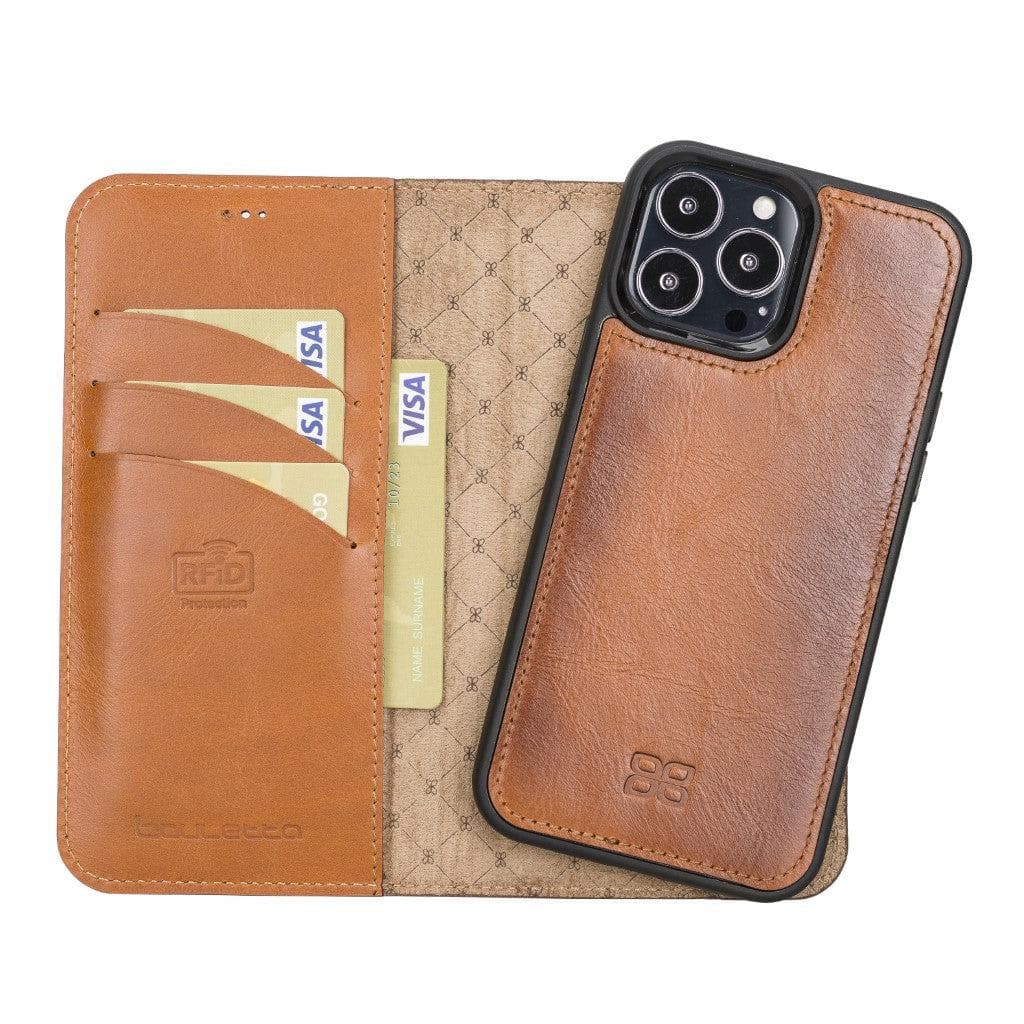 Magic iPhone 13 Series Detachable Genuine Leather Wallet Case - MW