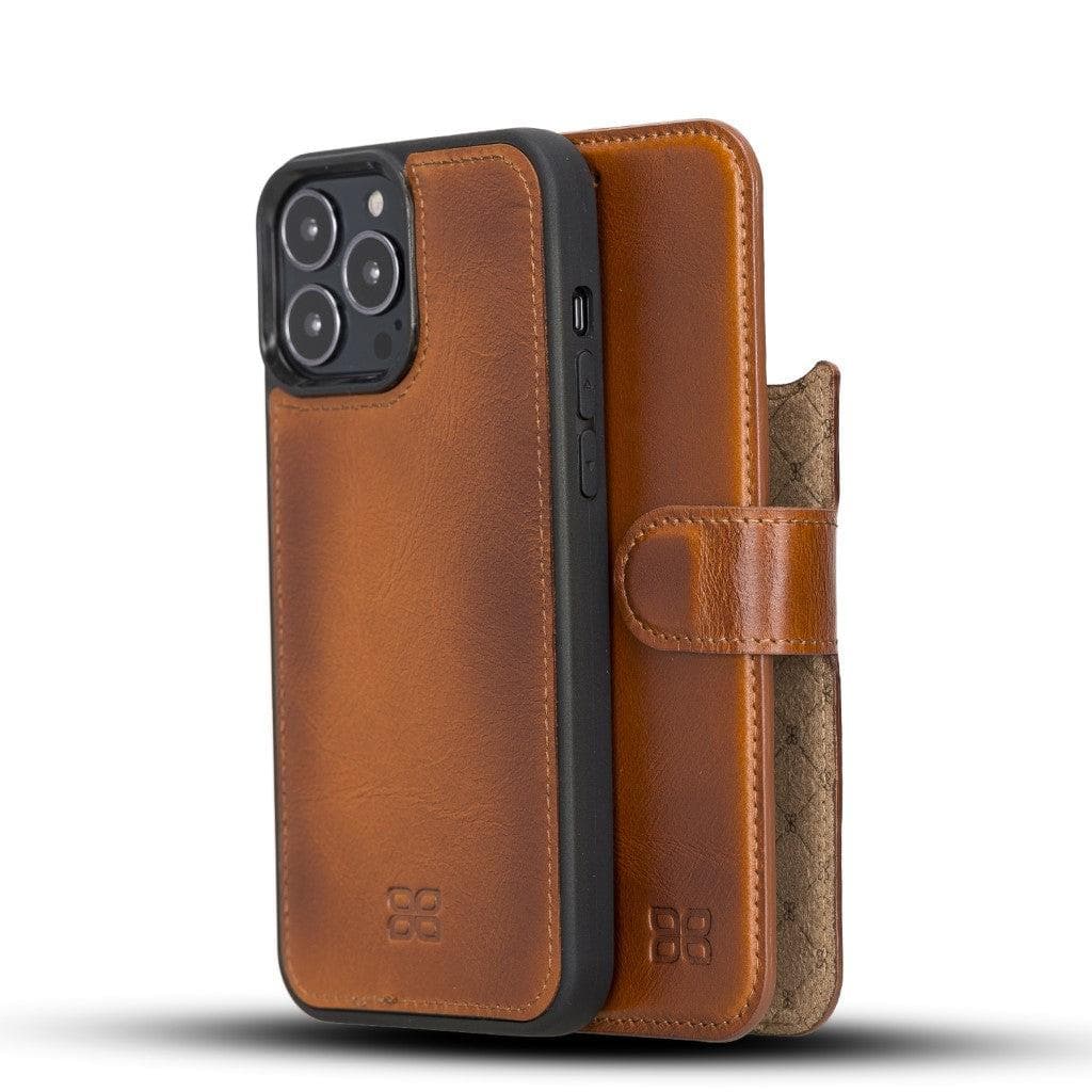 Magic iPhone 13 Series Detachable Genuine Leather Wallet Case - MW