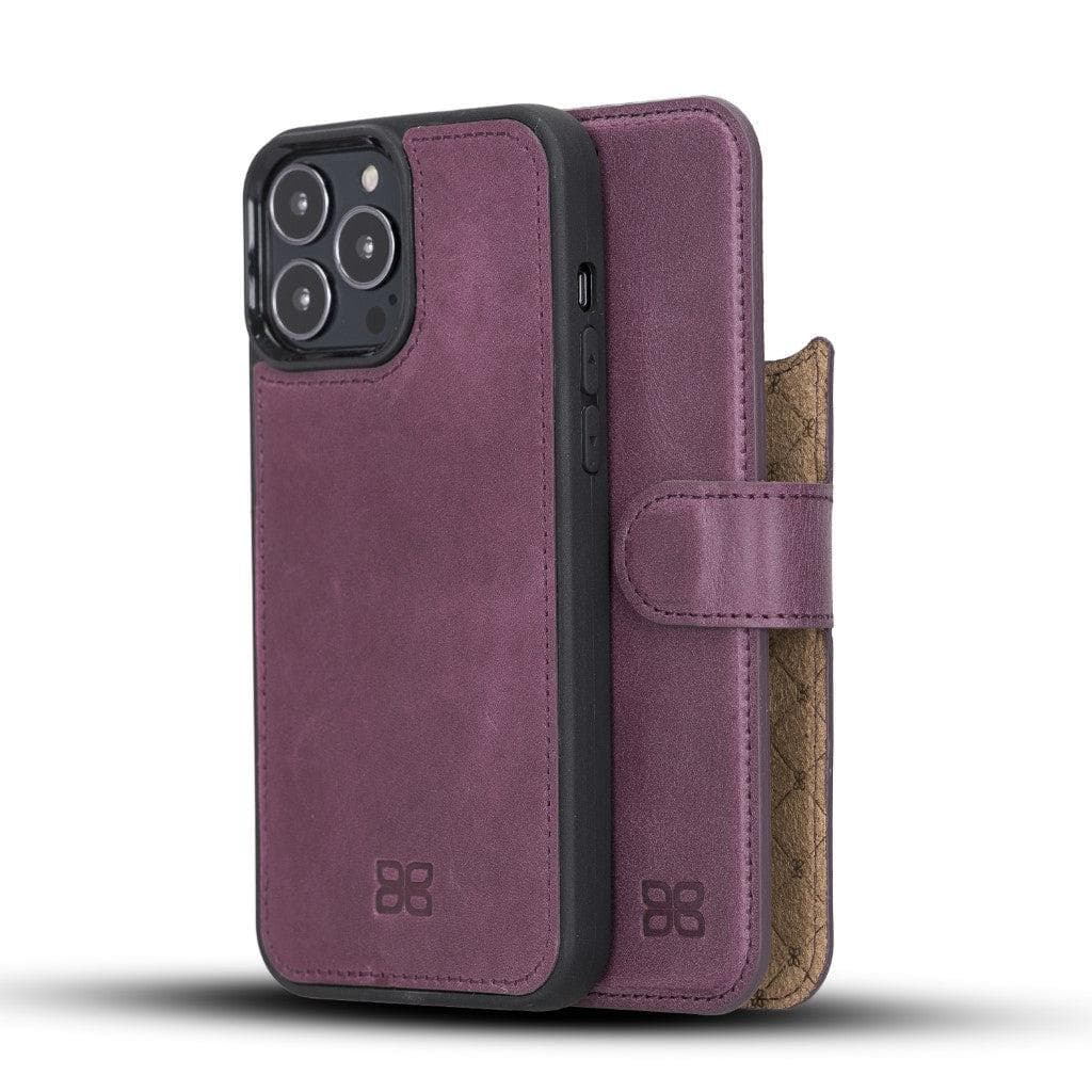 Magic iPhone 13 Series Detachable Genuine Leather Wallet Case - MW