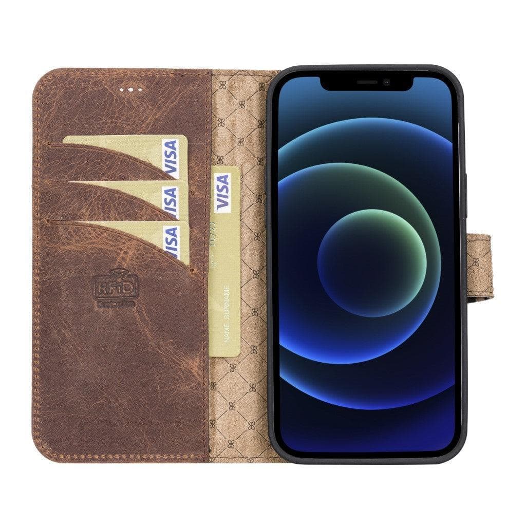 Magic iPhone 13 Series Detachable Genuine Leather Wallet Case - MW