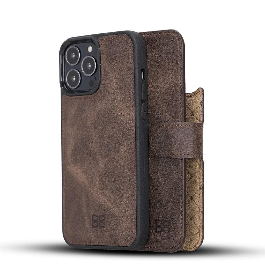 Magic iPhone 13 Series Detachable Genuine Leather Wallet Case - MW