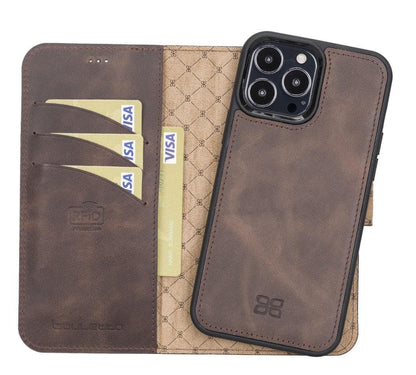 Magic iPhone 13 Series Detachable Genuine Leather Wallet Case - MW