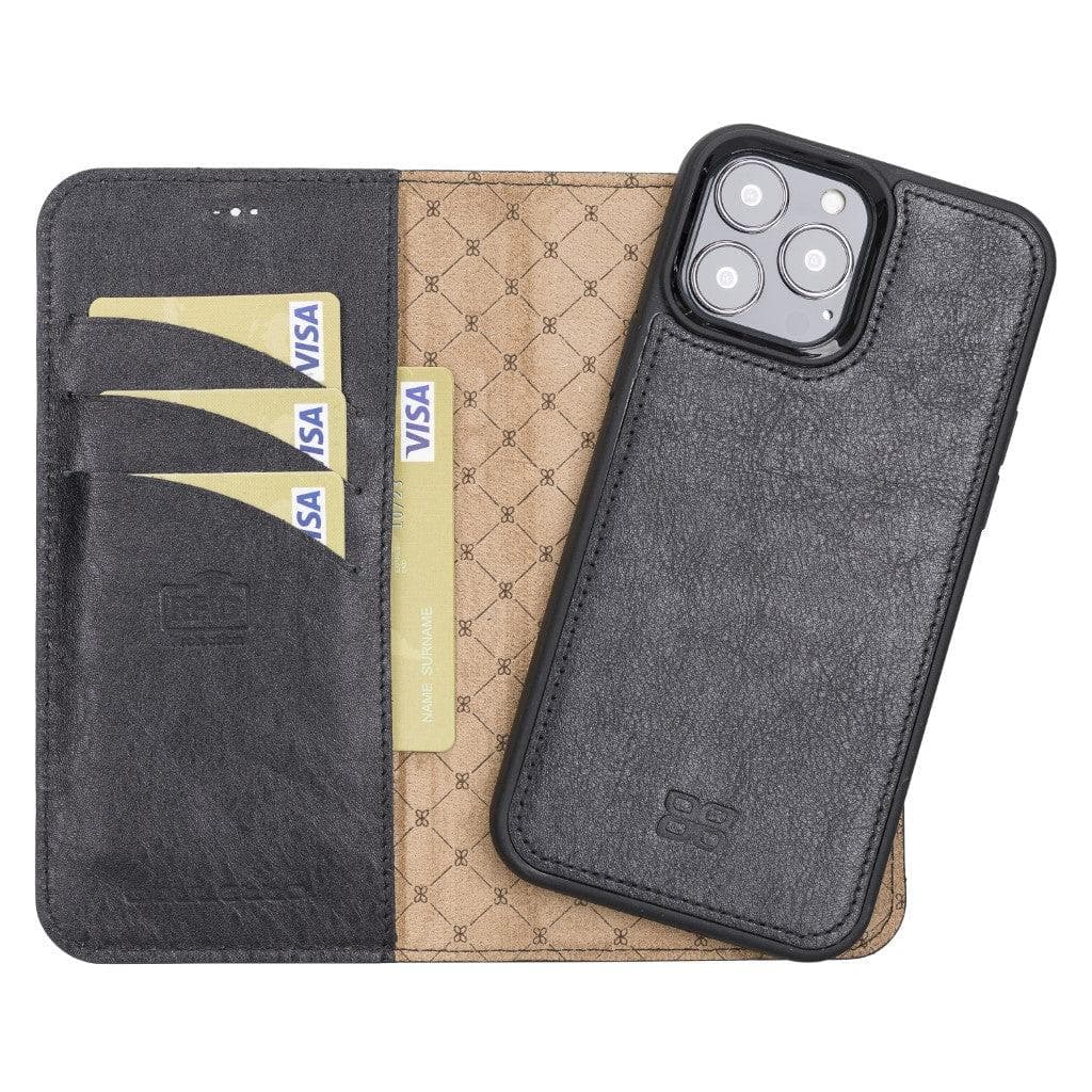 Magic iPhone 13 Series Detachable Genuine Leather Wallet Case - MW