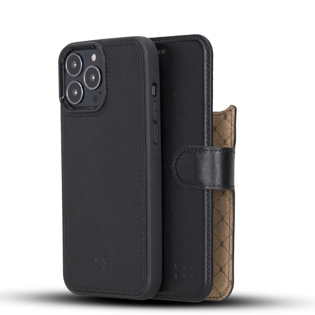 Magic iPhone 13 Series Detachable Genuine Leather Wallet Case - MW