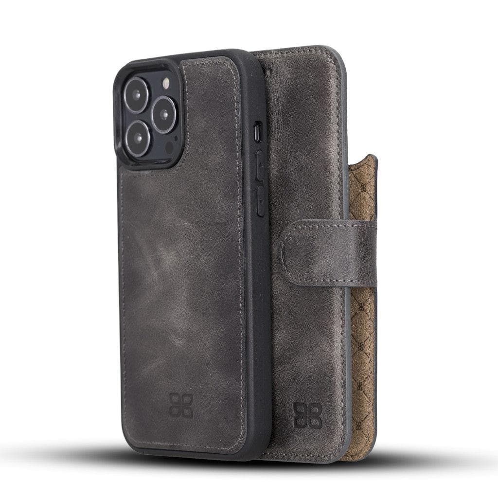 Magic iPhone 13 Series Detachable Genuine Leather Wallet Case - MW