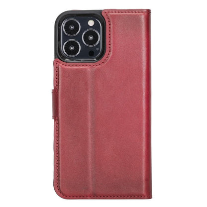 Magic iPhone 13 Series Detachable Genuine Leather Wallet Case - MW