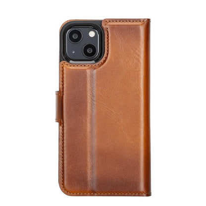 Magic iPhone 13 Series Detachable Genuine Leather Wallet Case - MW