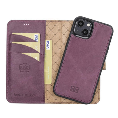 Magic iPhone 13 Series Detachable Genuine Leather Wallet Case - MW