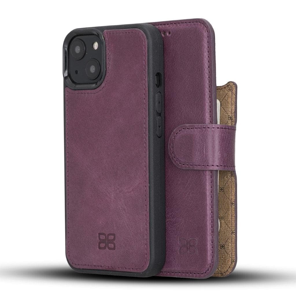 Magic iPhone 13 Series Detachable Genuine Leather Wallet Case - MW