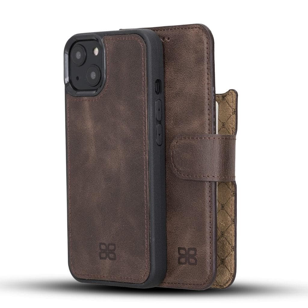 Magic iPhone 13 Series Detachable Genuine Leather Wallet Case - MW