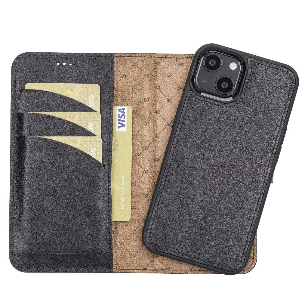 Magic iPhone 13 Series Detachable Genuine Leather Wallet Case - MW