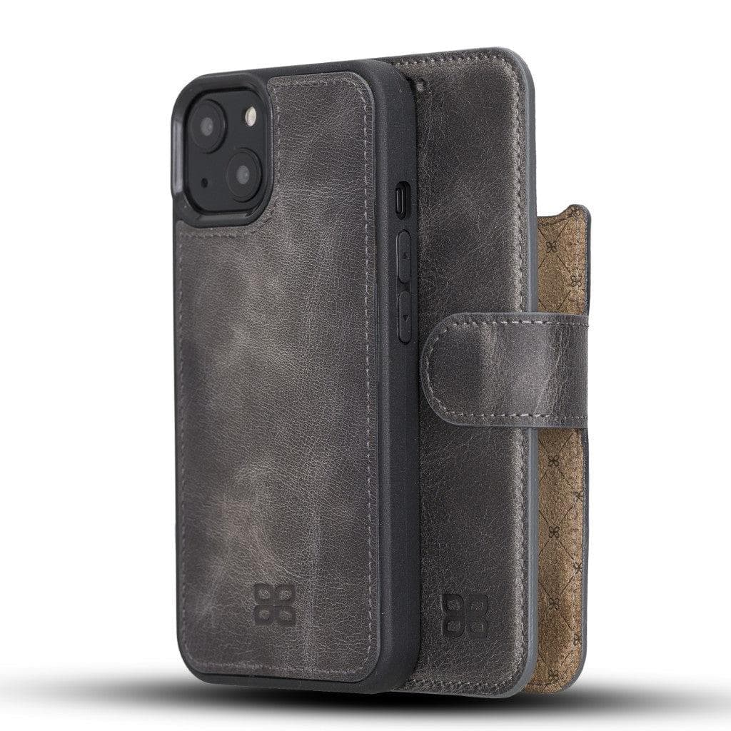 Magic iPhone 13 Series Detachable Genuine Leather Wallet Case - MW