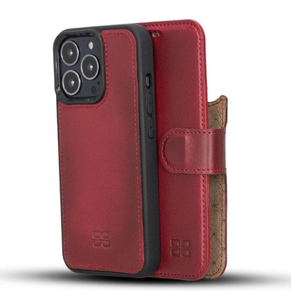 Magic iPhone 13 Series Detachable Genuine Leather Wallet Case - MW