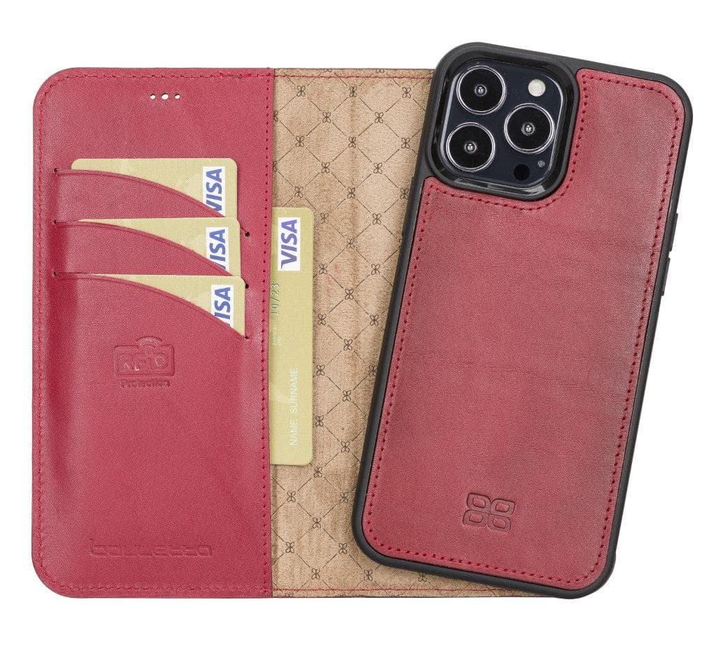 Magic iPhone 13 Series Detachable Genuine Leather Wallet Case - MW