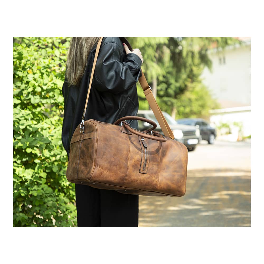 Leather Travel & Sport Duffel Bag - The Stitched Cow