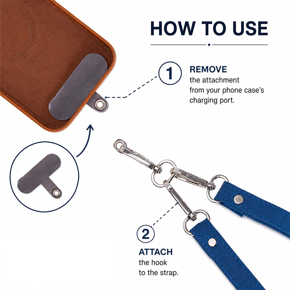 FlexGo Leather Phone Strap & Wallet Set – Clip-On Flex