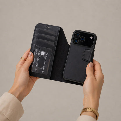 Elite Magic iPhone 17 Pro Leather Detachable Wallet Case