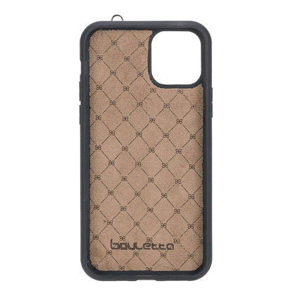 Flex Cover Card Holder iPhone 11 Series Genuine Leather Back Cover with Hand Strap