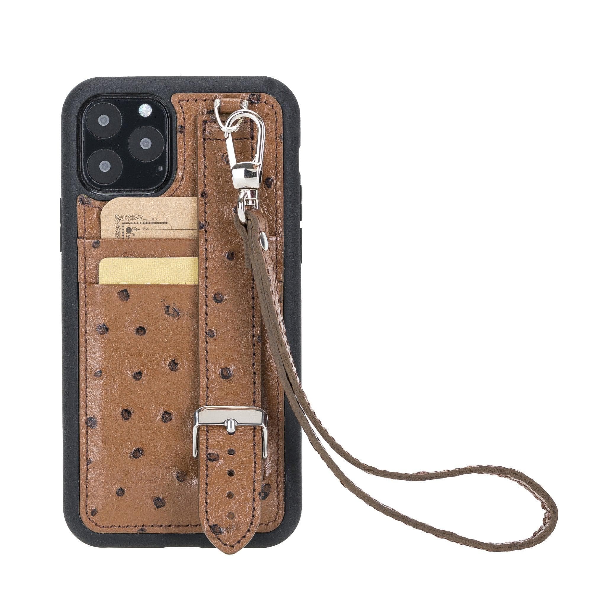 Flex Cover Card Holder iPhone 11 Series Genuine Leather Back Cover with Hand Strap / FX-CC-HA