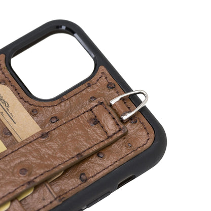 Flex Cover Card Holder iPhone 11 Series Genuine Leather Back Cover with Hand Strap / FX-CC-HA