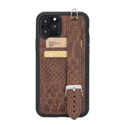 Flex Cover Card Holder iPhone 11 Series Genuine Leather Back Cover with Hand Strap / FX-CC-HA