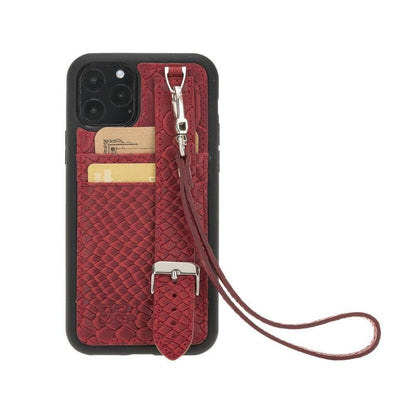 Flex Cover Card Holder iPhone 11 Series Genuine Leather Back Cover with Hand Strap / FX-CC-HA