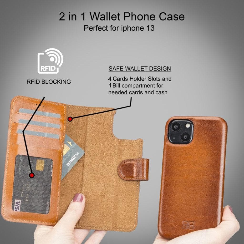 F360 Magic Wallet iPhone 13 Series Genuine Leather Detachable Wallet Case - F360MW