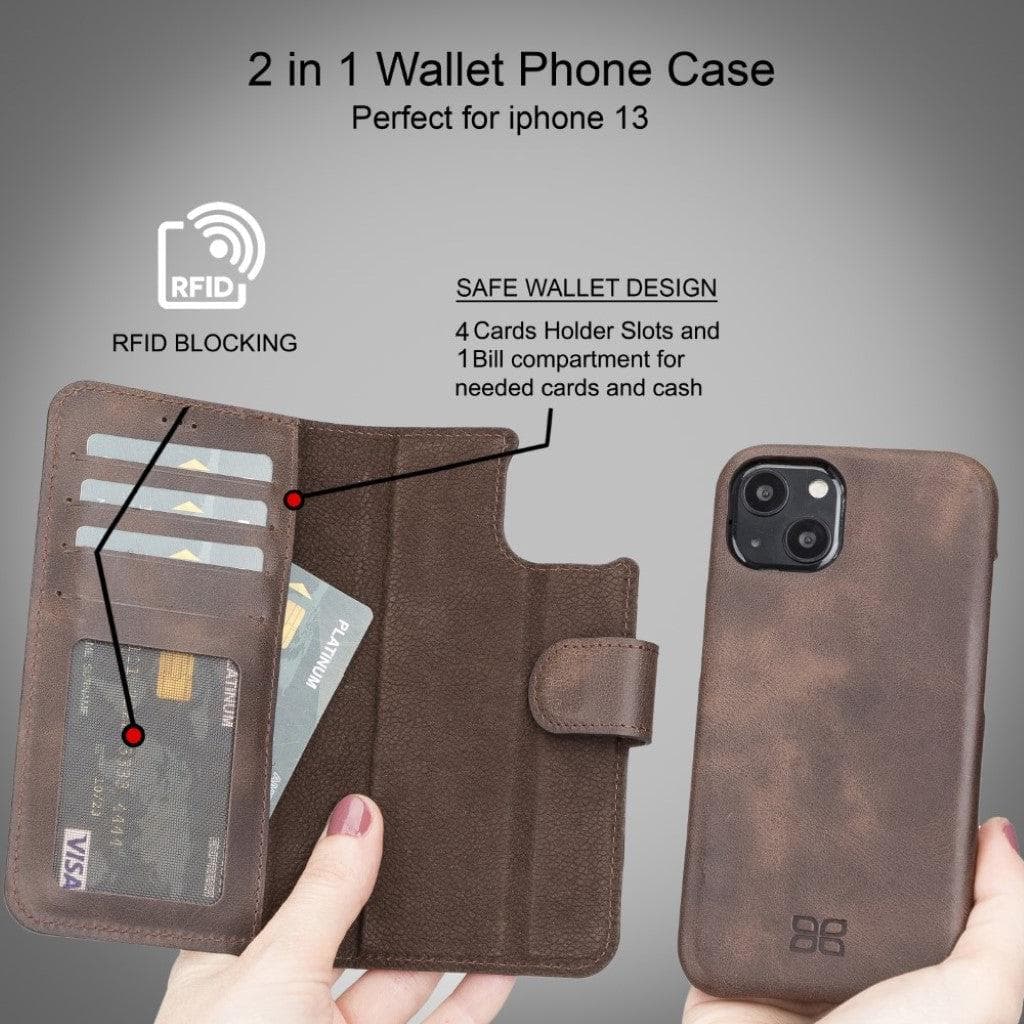 F360 Magic Wallet iPhone 13 Series Genuine Leather Detachable Wallet Case - F360MW