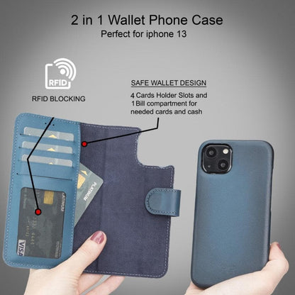 F360 Magic Wallet iPhone 13 Series Genuine Leather Detachable Wallet Case - F360MW