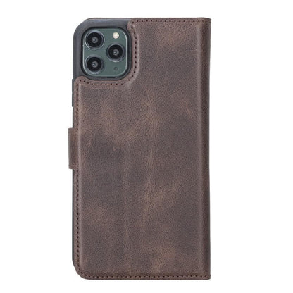 Magic iPhone 11 Series Detachable Genuine Leather Wallet Case - MW