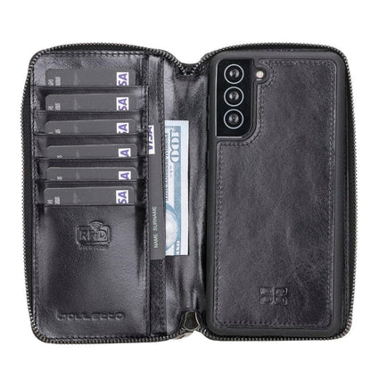 Pouch Magic Wallet Samsung Galaxy S21 Series Detachable and Zipper Genuine Leather Wallet Case - PMW