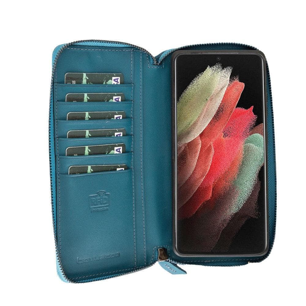 Pouch Magic Wallet Samsung Galaxy S21 Series Detachable and Zipper Genuine Leather Wallet Case - PMW