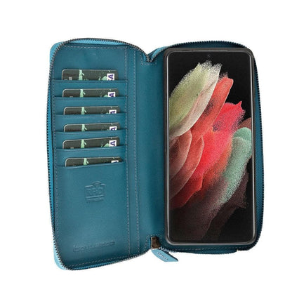 Pouch Magic Wallet Samsung Galaxy S21 Series Detachable and Zipper Genuine Leather Wallet Case - PMW