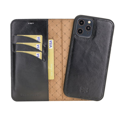 Magic iPhone 12 Series Detachable Genuine Leather Wallet Case - MW