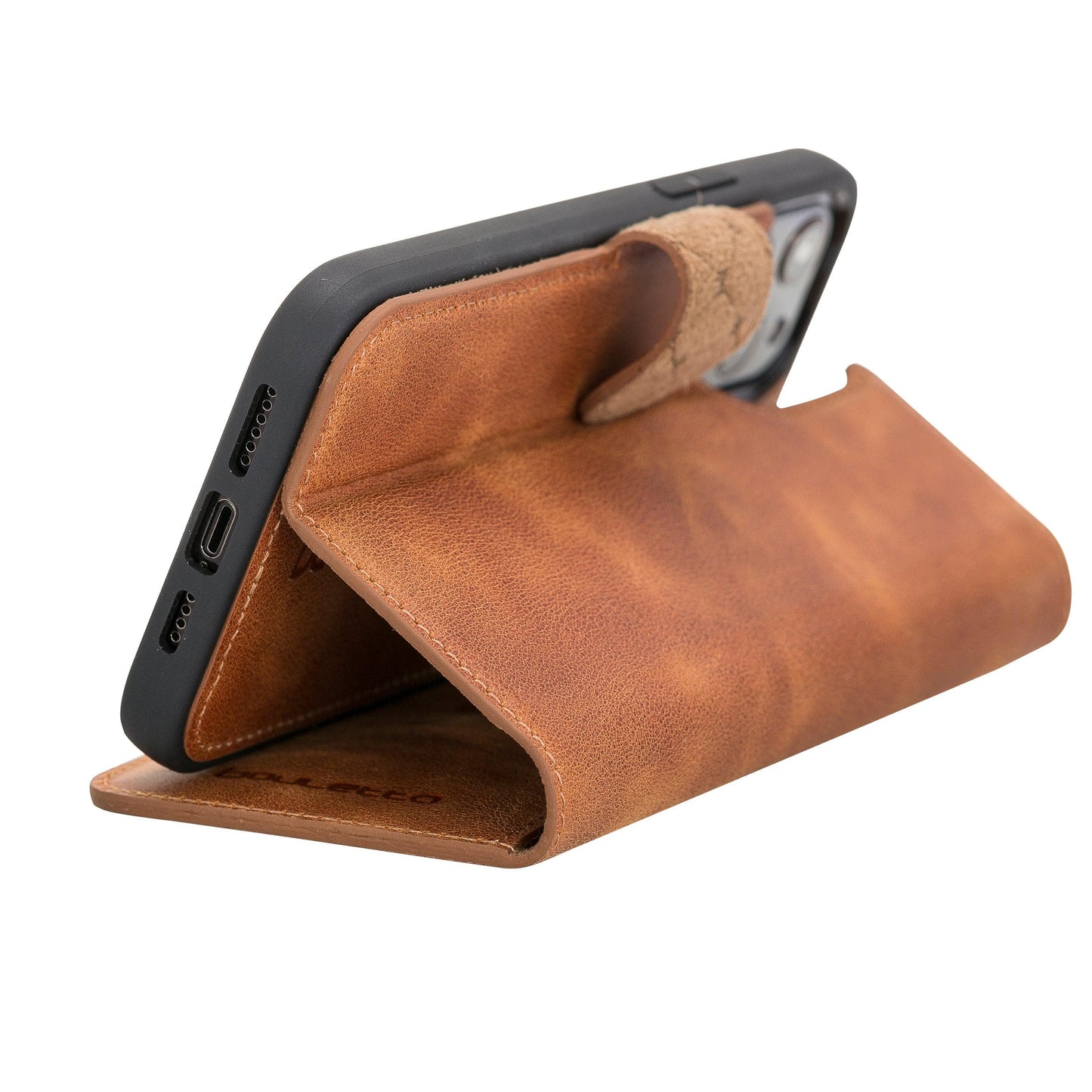 Magic iPhone 12 Series Detachable Genuine Leather Wallet Case - MW