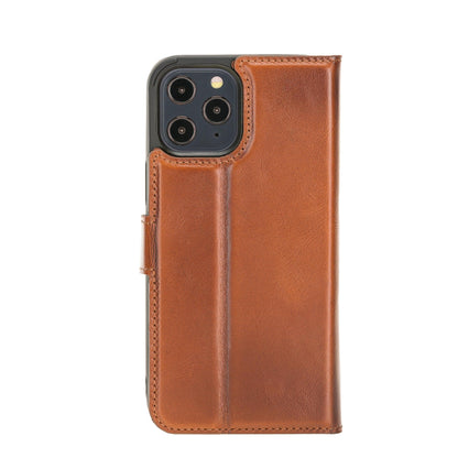 Magic iPhone 12 Series Detachable Genuine Leather Wallet Case - MW