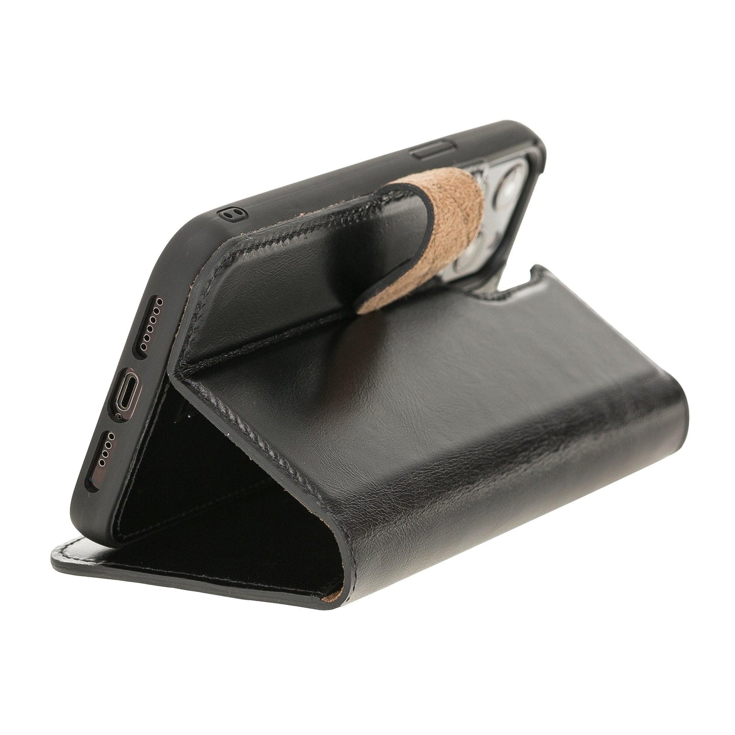 Magic iPhone 12 Series Detachable Genuine Leather Wallet Case - MW