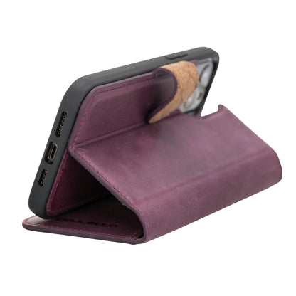 Magic iPhone 12 Series Detachable Genuine Leather Wallet Case - MW