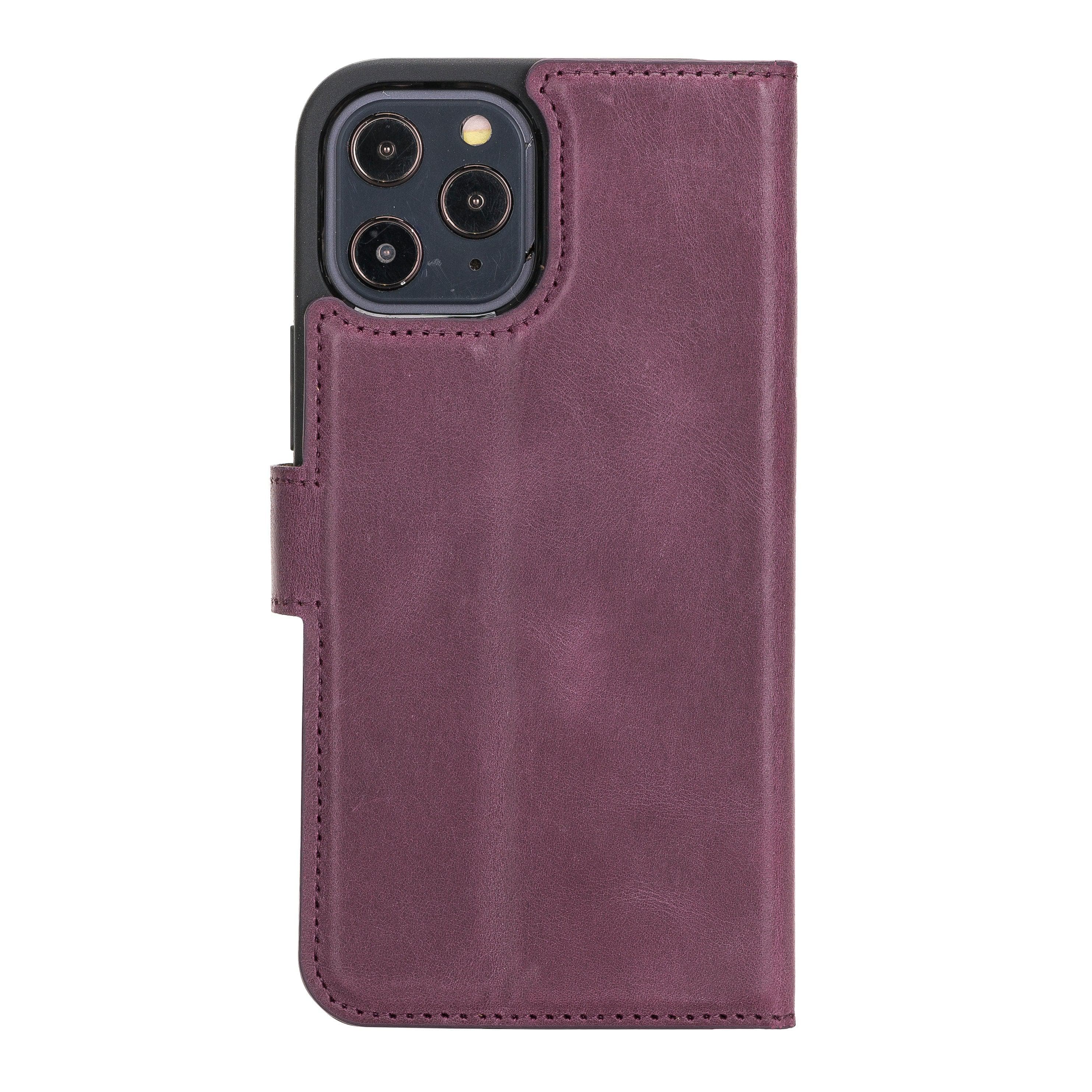 Magic iPhone 12 Series Detachable Genuine Leather Wallet Case - MW